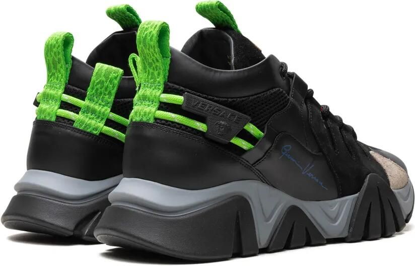Versace Squalo "Black Fluorescent Green" sneakers Zwart - Foto 3