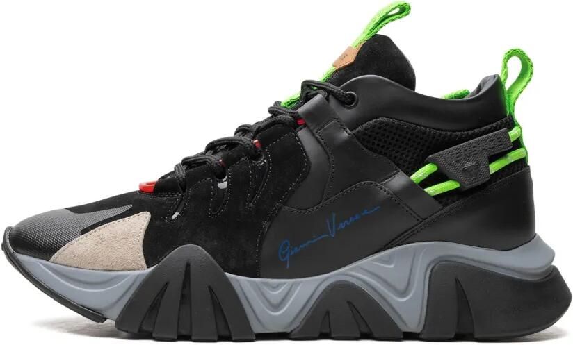 Versace Squalo "Black Fluorescent Green" sneakers Zwart - Foto 4