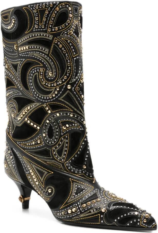 Versace Enkellaarzen met studs Zwart - Foto 2