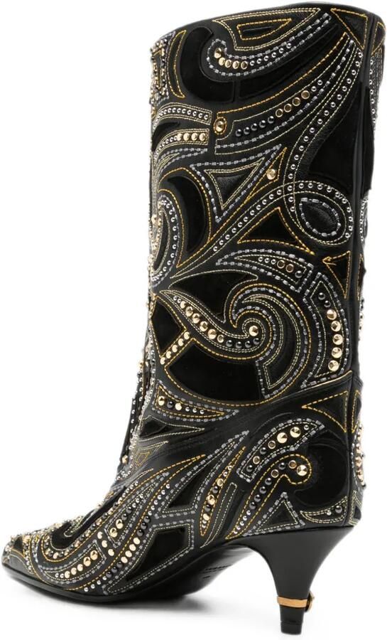 Versace Enkellaarzen met studs Zwart - Foto 3
