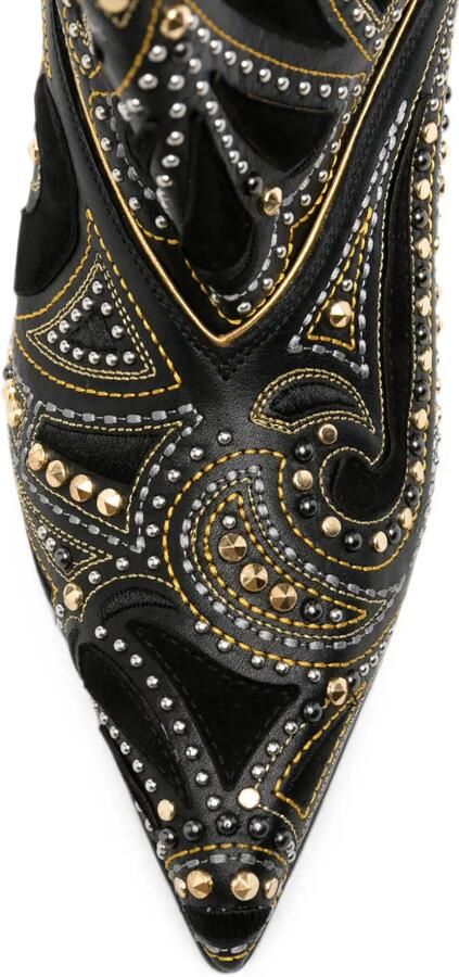 Versace Enkellaarzen met studs Zwart - Foto 4