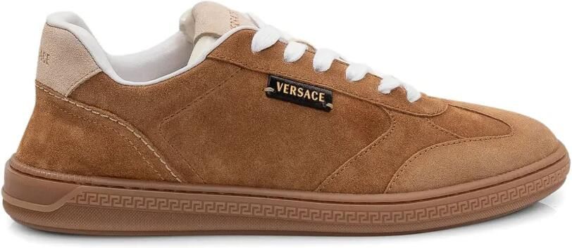 Versace Suède low-top sneakers Bruin