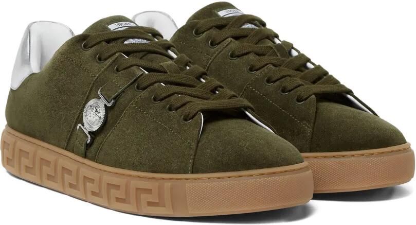 Versace Suède sneakers verfraaid met Greca Groen - Foto 5