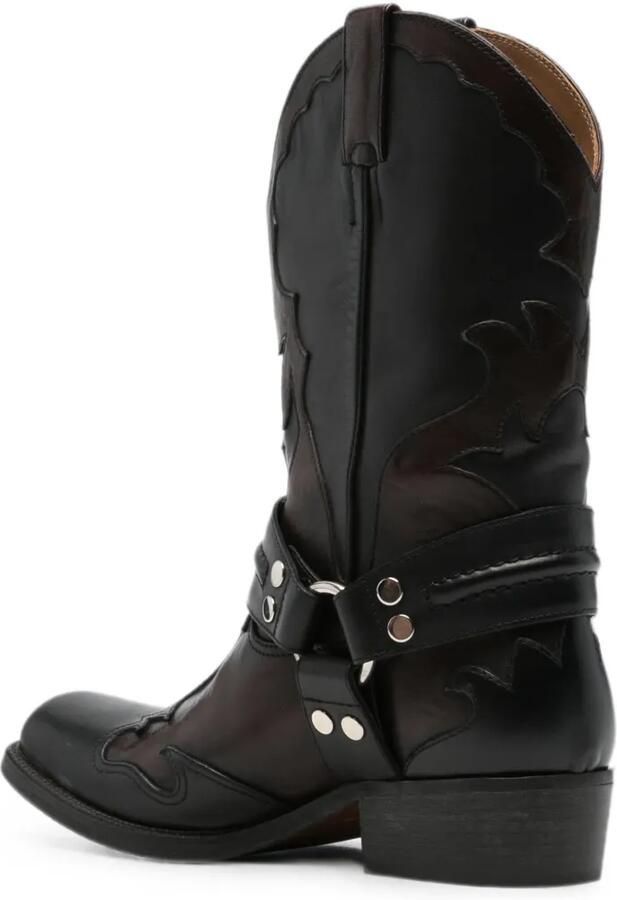 Versace Sylvester leren laarzen met Western-stijl Zwart - Foto 2