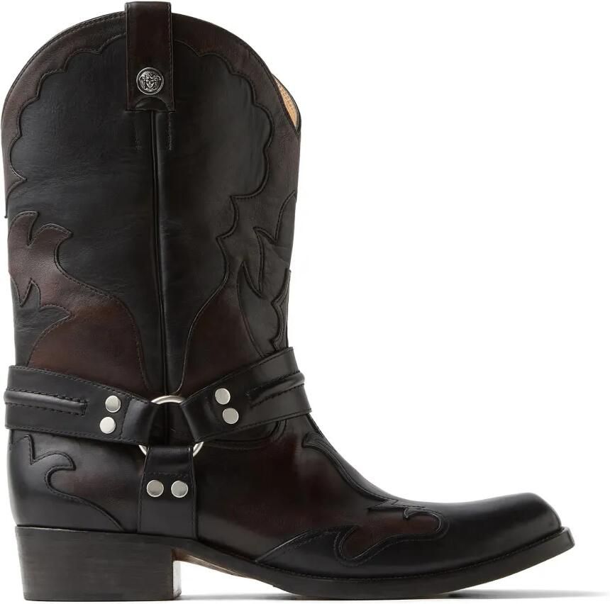 Versace Sylvester leren laarzen Zwart