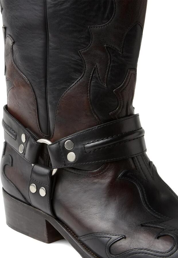 Versace Sylvester leren laarzen Zwart - Foto 4