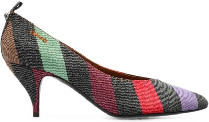 Versace Tina gestreepte pumps Zwart