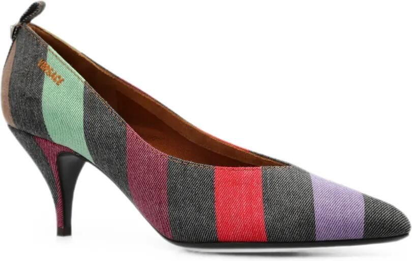 Versace Tina gestreepte pumps Zwart - Foto 4