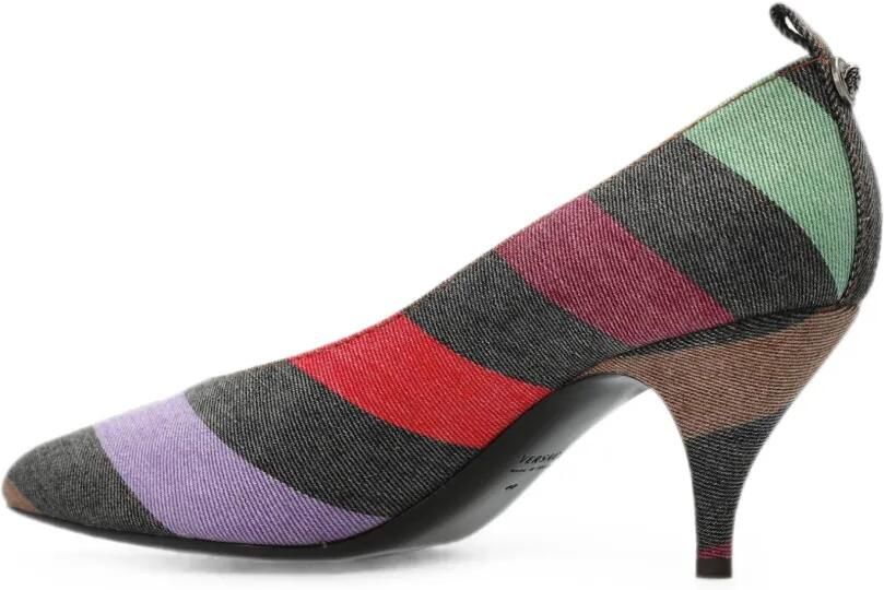 Versace Tina gestreepte pumps Zwart - Foto 3