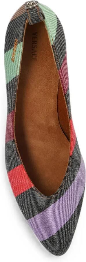Versace Tina gestreepte pumps Zwart - Foto 5