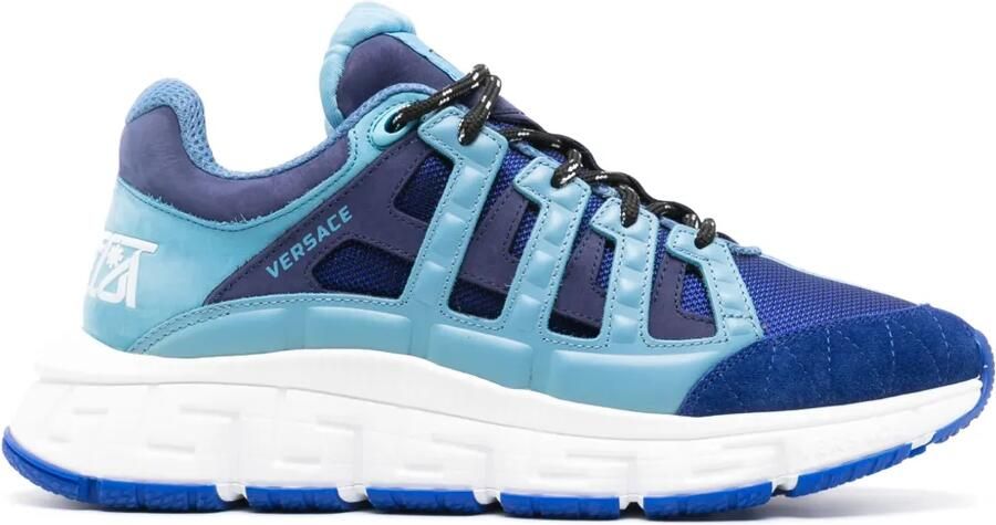 Versace Trigreca leren sneakers Blauw