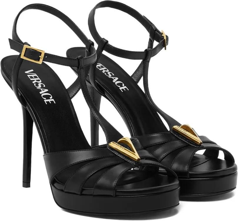 Versace V leren sandalen Zwart - Foto 3
