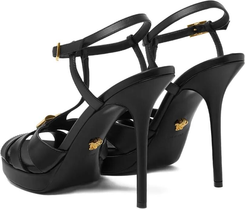 Versace V leren sandalen Zwart - Foto 4