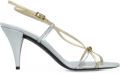 Versace Valentina metallic leren sandalen 80 mm Zilver - Zilver