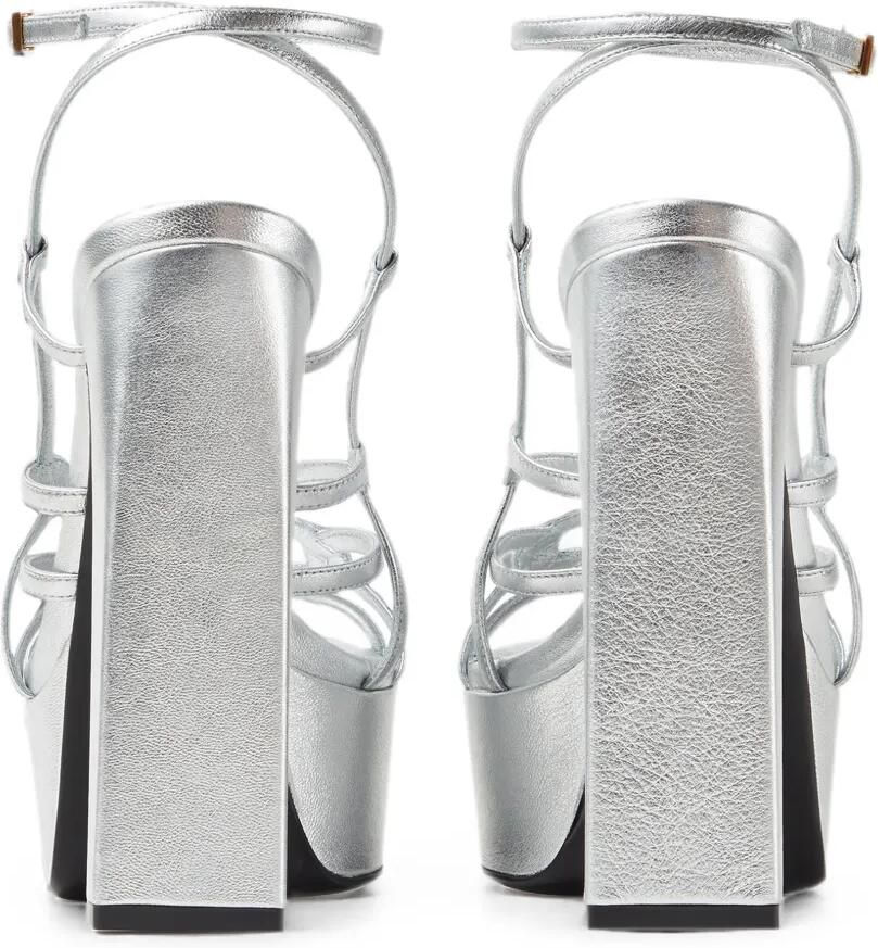 Versace Valentina metallic sandalen met plateauzool 140 mm Zilver - Foto 2