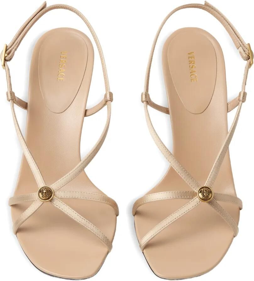Versace Valentina satijnen sandalen 80 mm Beige - Foto 2