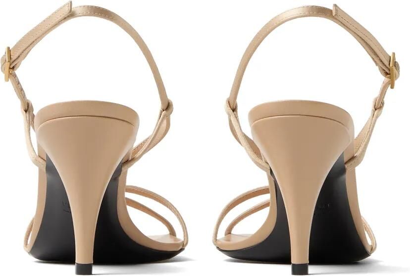 Versace Valentina satijnen sandalen 80 mm Beige - Foto 5