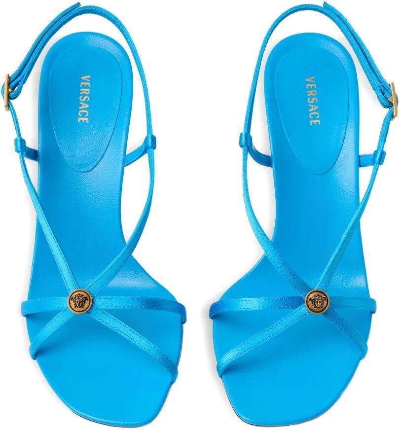 Versace Valentina satijnen sandalen 80 mm Blauw - Foto 2
