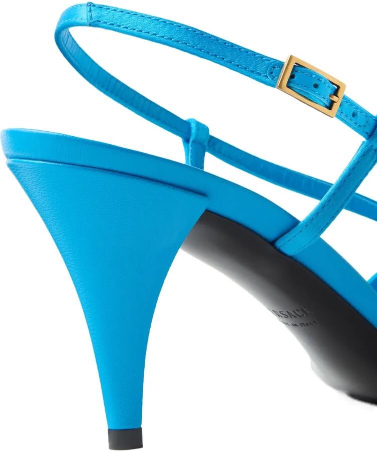 Versace Valentina satijnen sandalen 80 mm Blauw - Foto 3