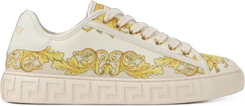 Versace Zijden-twill sneakers met Greca-print Beige