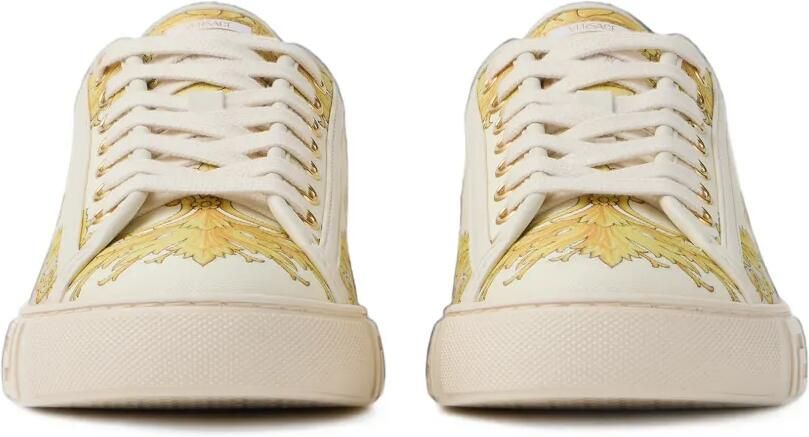 Versace Zijden-twill sneakers met Greca-print Beige - Foto 5