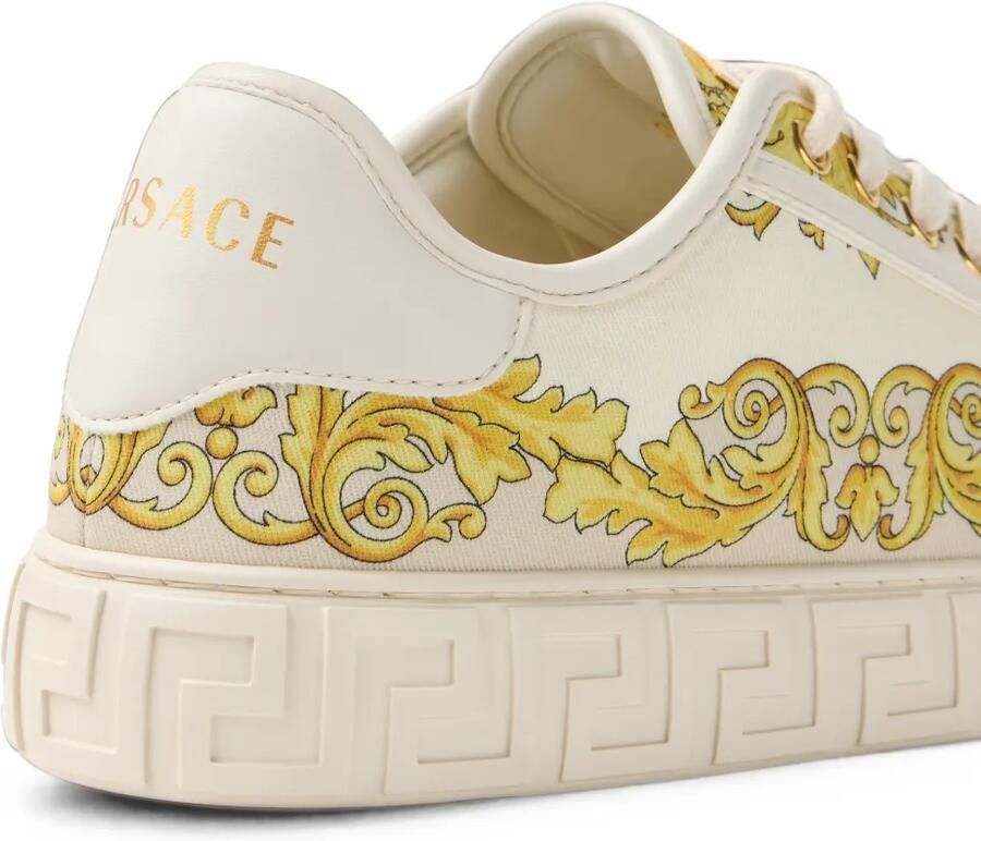 Versace Zijden-twill sneakers met Greca-print Beige - Foto 2