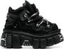 VETEMENTS 75mm leren sneakers met plateauzool Zwart - Thumbnail 1