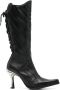VETEMENTS x New Rock Firestorm 100 mm leren laarzen Zwart - Thumbnail 1