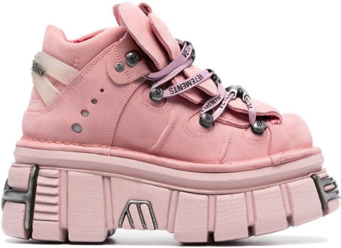 VETE TS x New Rock Gamer sneakers met plateauzool Roze