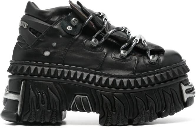 VETEMENTS x New Rock leather sneakers Zwart