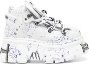 VETEMENTS x New Rock Gamer sneakers met plateauzool Wit