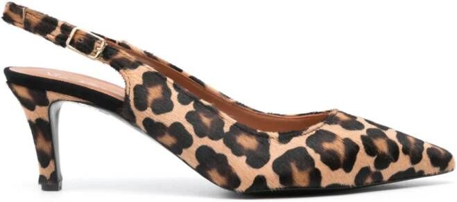 Via Roma 15 65 mm pumps met luipaardprint Bruin