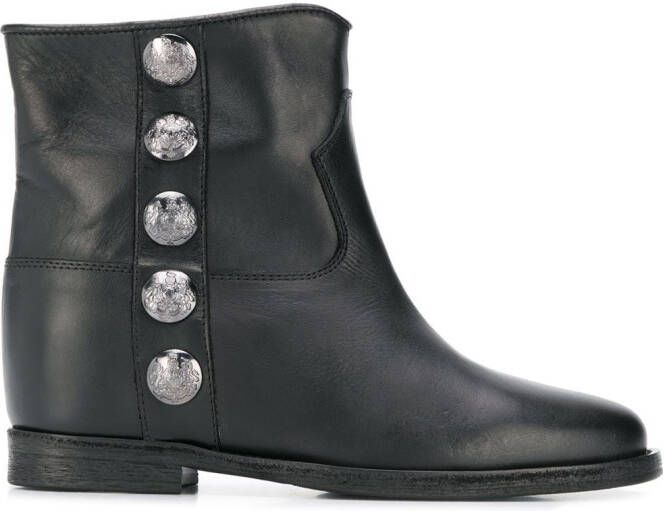 Via Roma 15 Enkellaarzen met studs Zwart