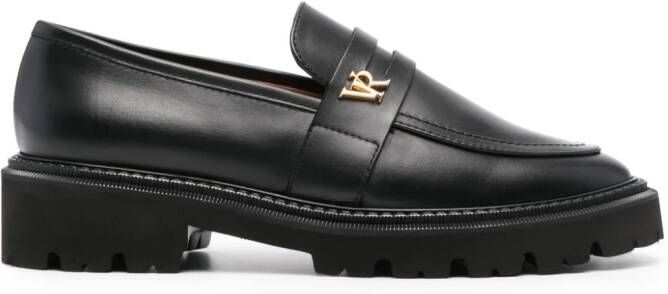 Via Roma 15 Leren loafers Zwart