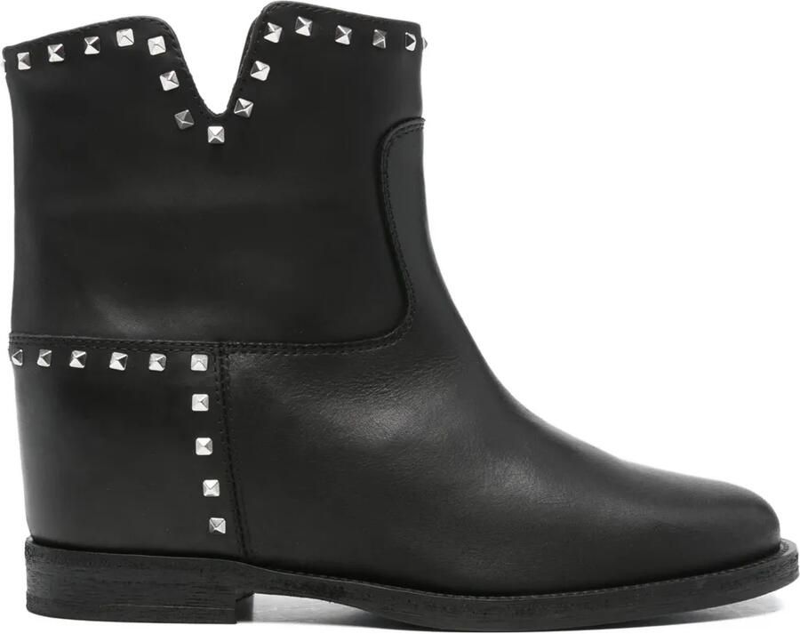Via Roma 15 25 mm leren laarzen verfraaid met studs Zwart