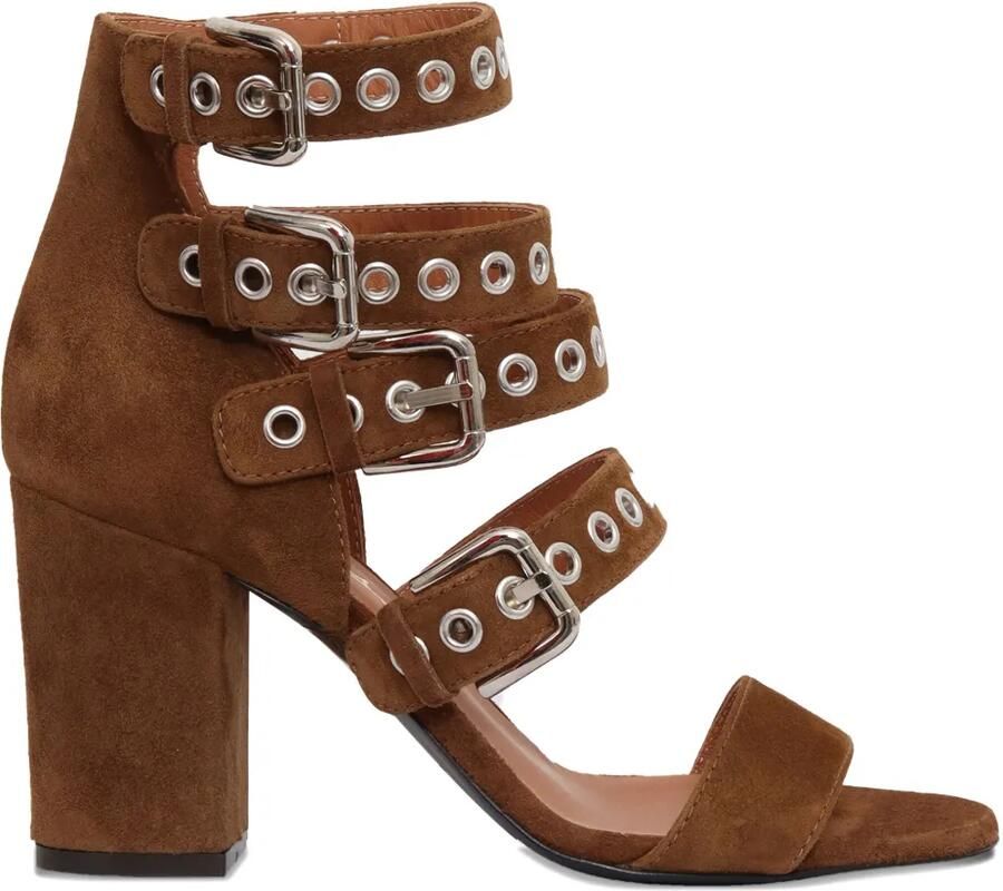 Via Roma 15 80 mm sandalen met gespdetail en ringlets Bruin