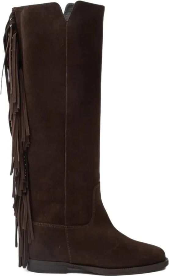 Via Roma 15 fringe-detail knee-high boots Bruin