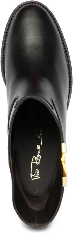 Via Roma 15 logo-plaque almond-toe ankle boots Zwart - Foto 4