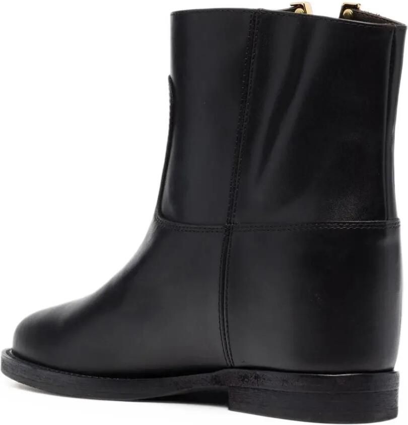 Via Roma 15 logo-plaque almond-toe ankle boots Zwart - Foto 2