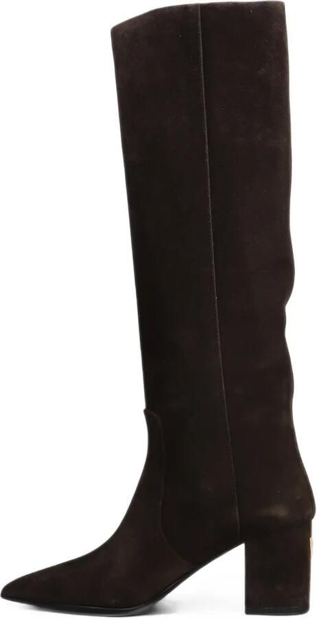 Via Roma 15 logo-plaque pointed-toe knee-high boots Bruin - Foto 3