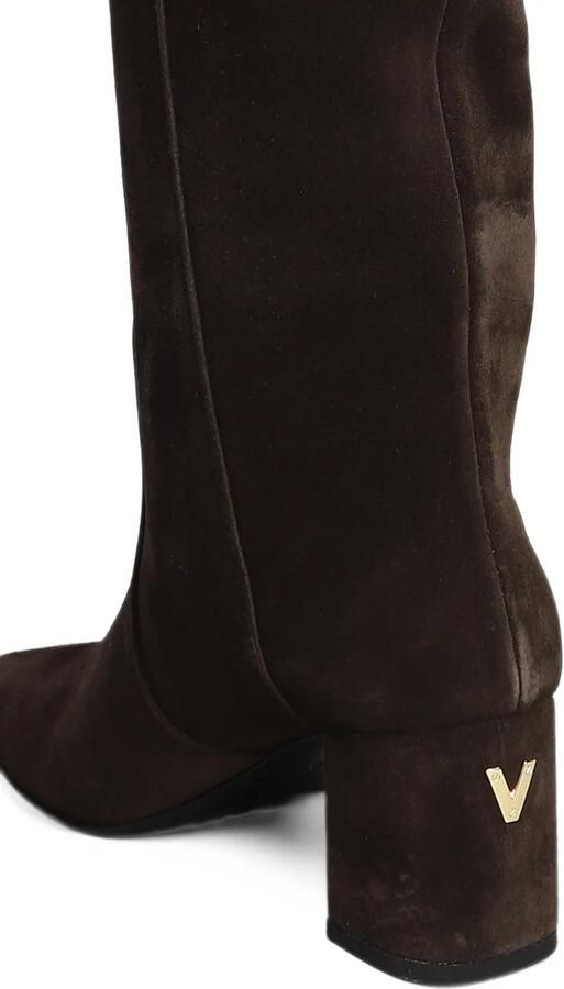 Via Roma 15 logo-plaque pointed-toe knee-high boots Bruin - Foto 2