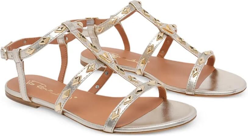 Via Roma 15 Platte leren sandalen Zilver - Foto 3