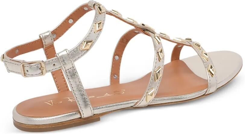 Via Roma 15 Platte leren sandalen Zilver - Foto 4