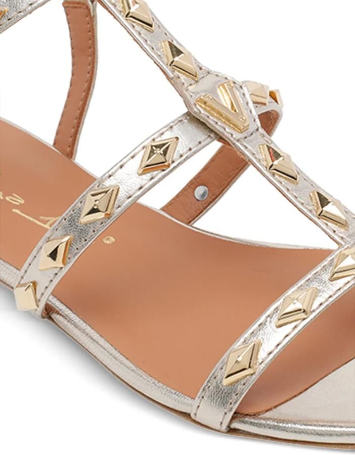 Via Roma 15 Platte leren sandalen Zilver - Foto 2