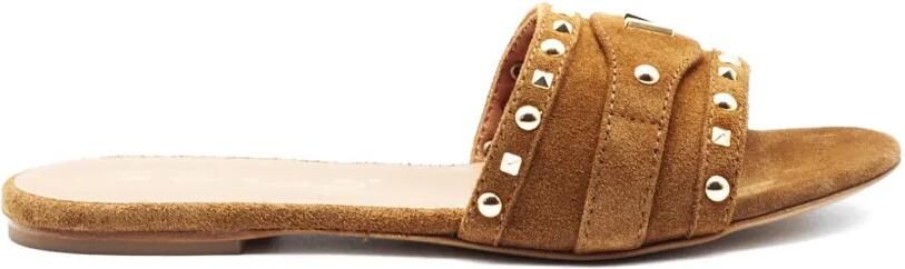 Via Roma 15 Sandalen met bandjes met studs Bruin