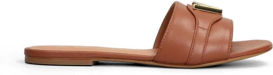 Via Roma 15 Sandalen met logoplakkaat Bruin