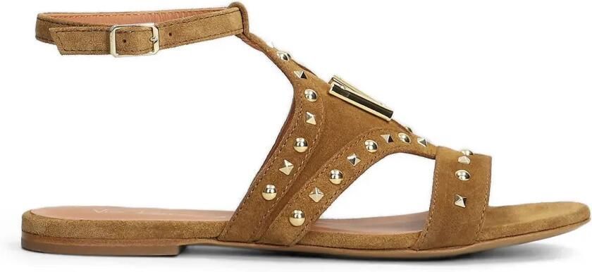 Via Roma 15 Sandalen met studs en V-logo Beige