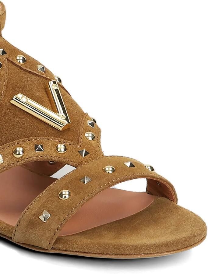 Via Roma 15 Sandalen met studs en V-logo Beige - Foto 2
