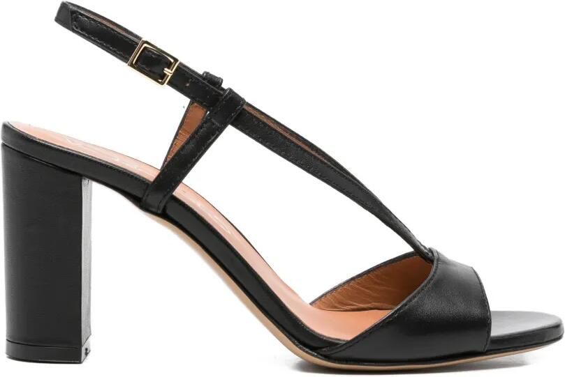 Via Roma 15 Sandalen met T-bandje en hak Zwart
