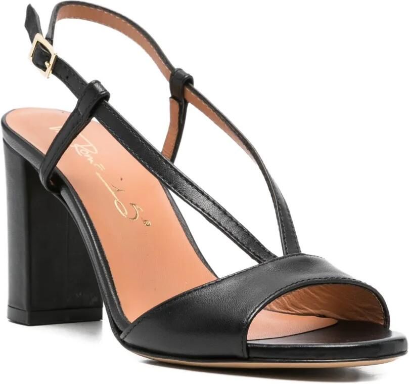 Via Roma 15 Sandalen met T-bandje en hak Zwart - Foto 2